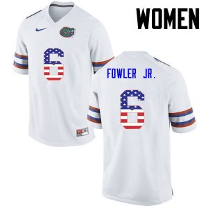 Women's Florida Gators #6 Dante Fowler Jr. NCAA Nike White USA Flag Fashion Authentic Stitched College Football Jersey FWJ2462JD